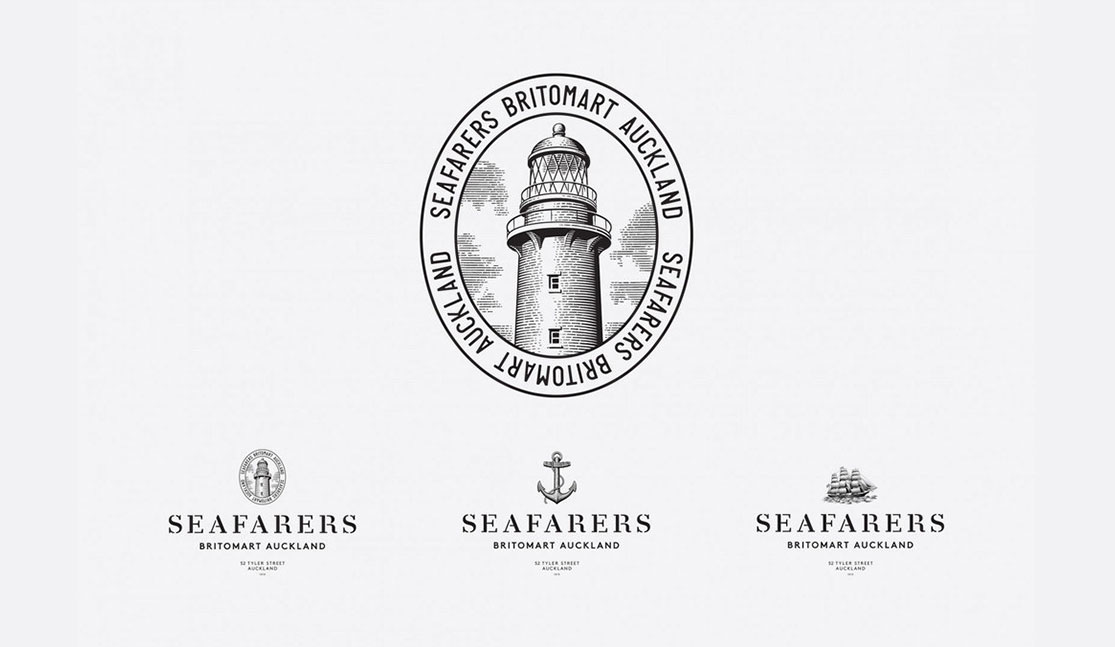 航海为主题餐厅logo设计