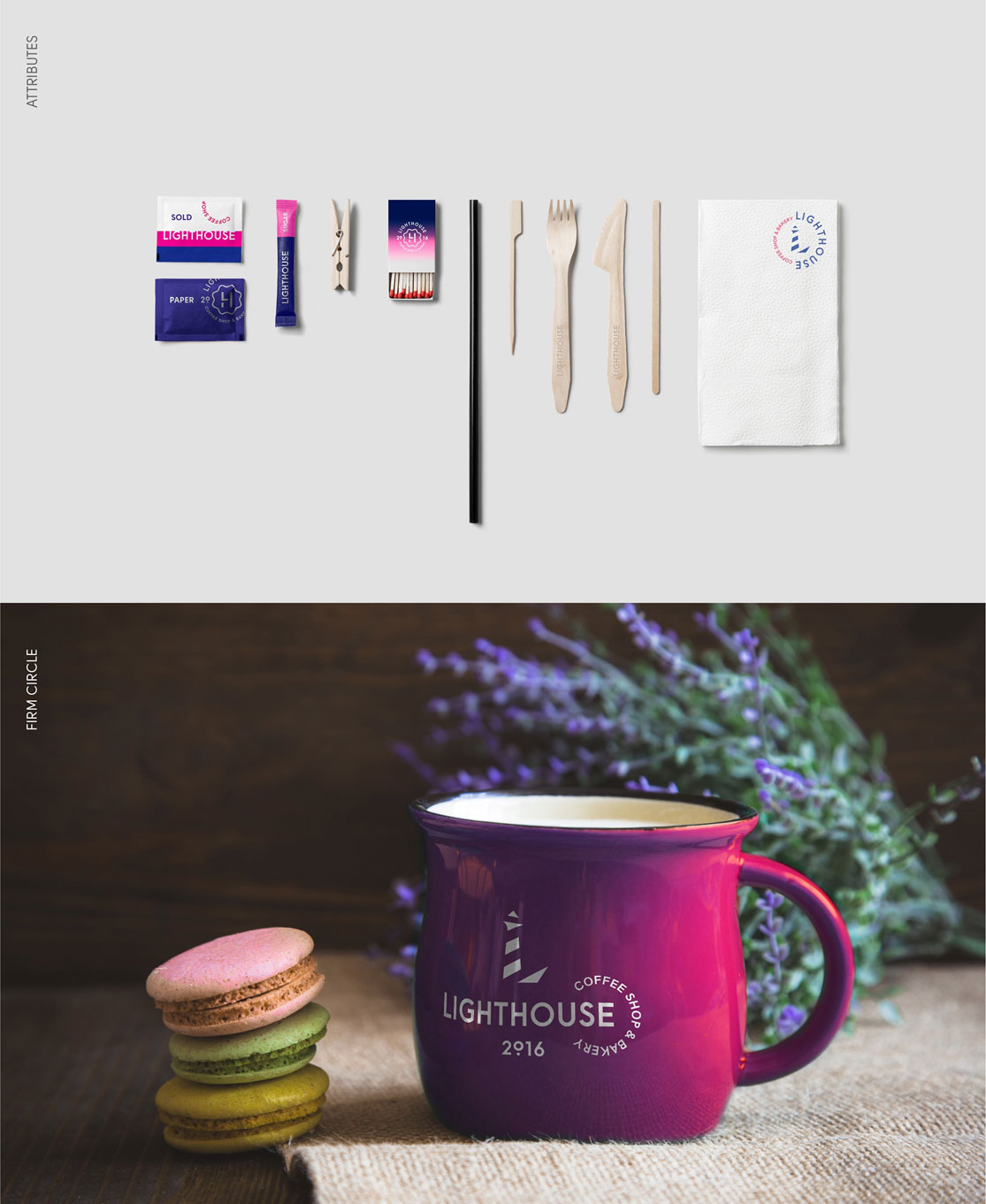 灯塔咖啡屋和面包房logo设计、灯塔咖啡屋和面包房VI设计、视觉餐饮