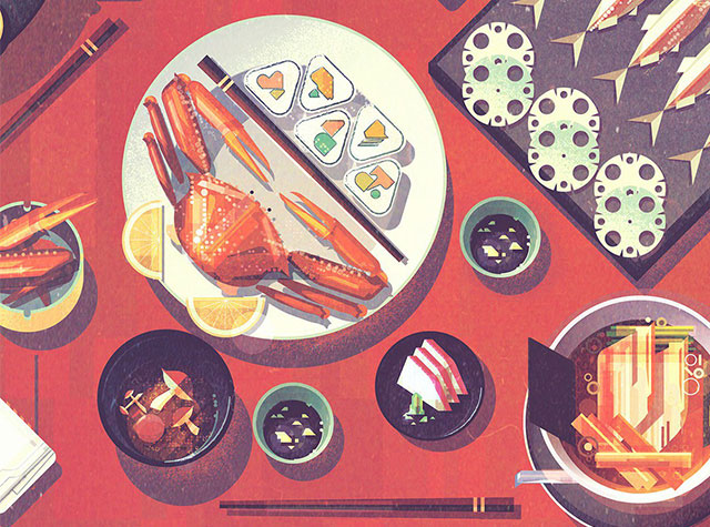 日本料理食物插图设计