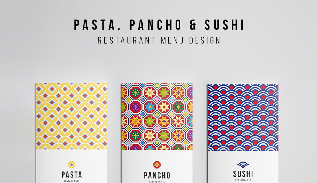 意大利面和寿司餐厅菜单设计
