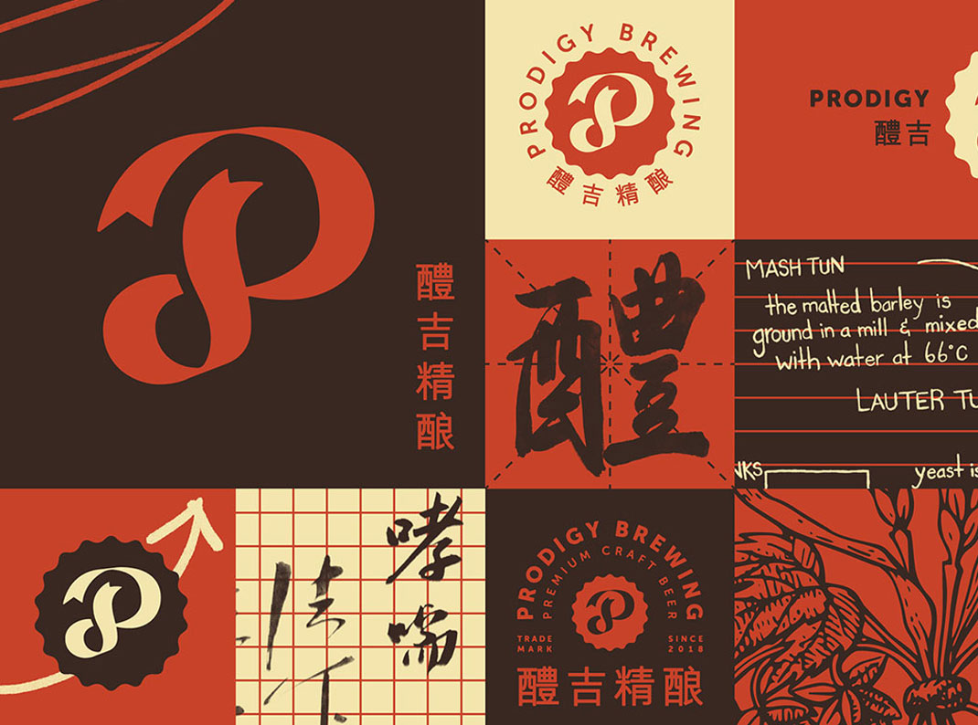 中国和美国精酿啤酒美学的字面组合设计