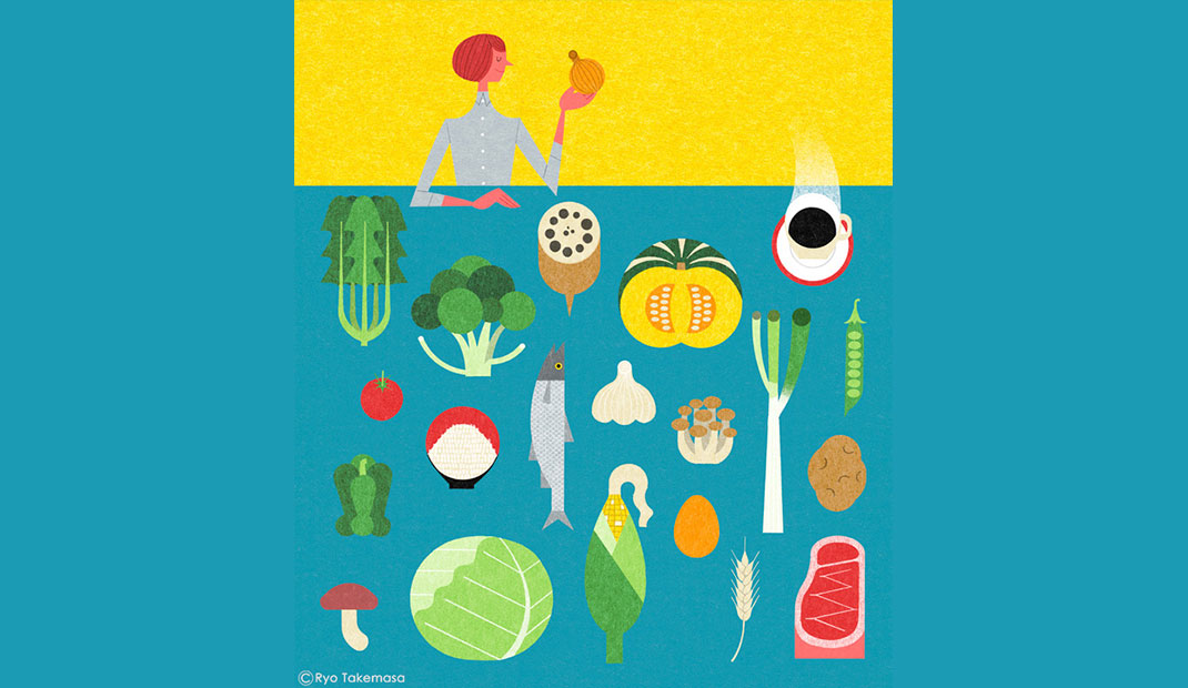 杂志封面食物插图设计
