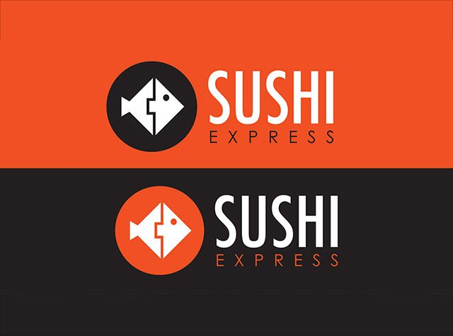 寿司餐厅鱼元素Logo设计