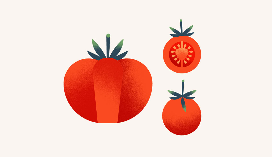 水果蔬菜创意插图设计
