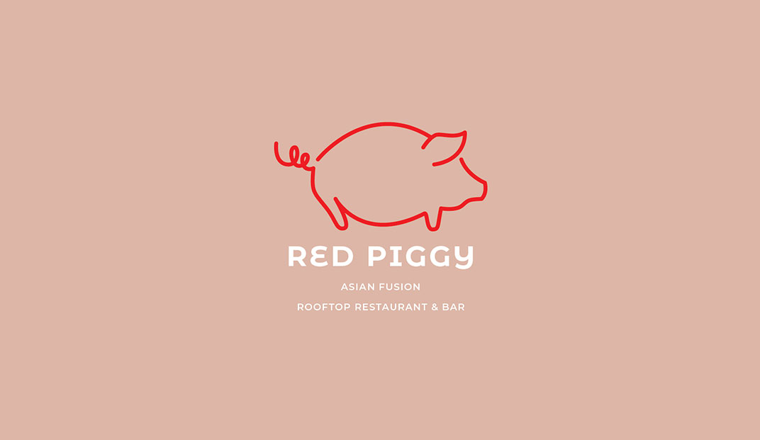 插图猪图形餐厅Logo设计
