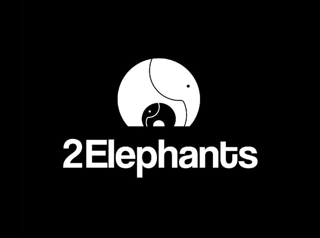 两只大象图形Logo设计
