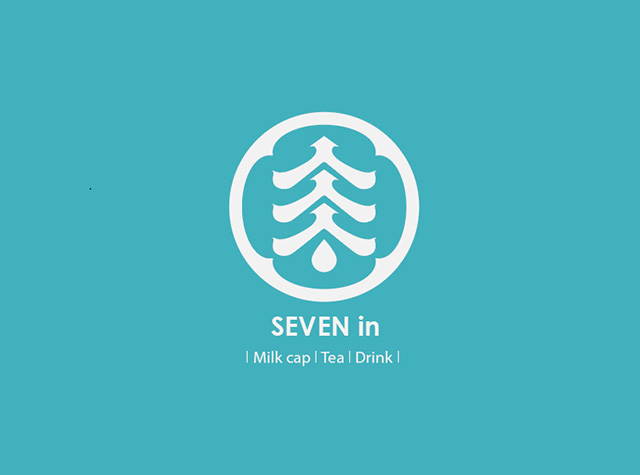 柒饮奶盖茶饮专卖店logo和菜单设计