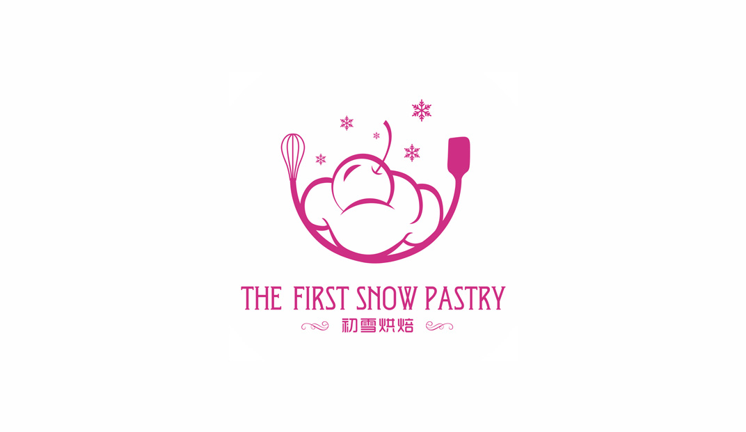 初雪烘焙教室烹饪logo设计