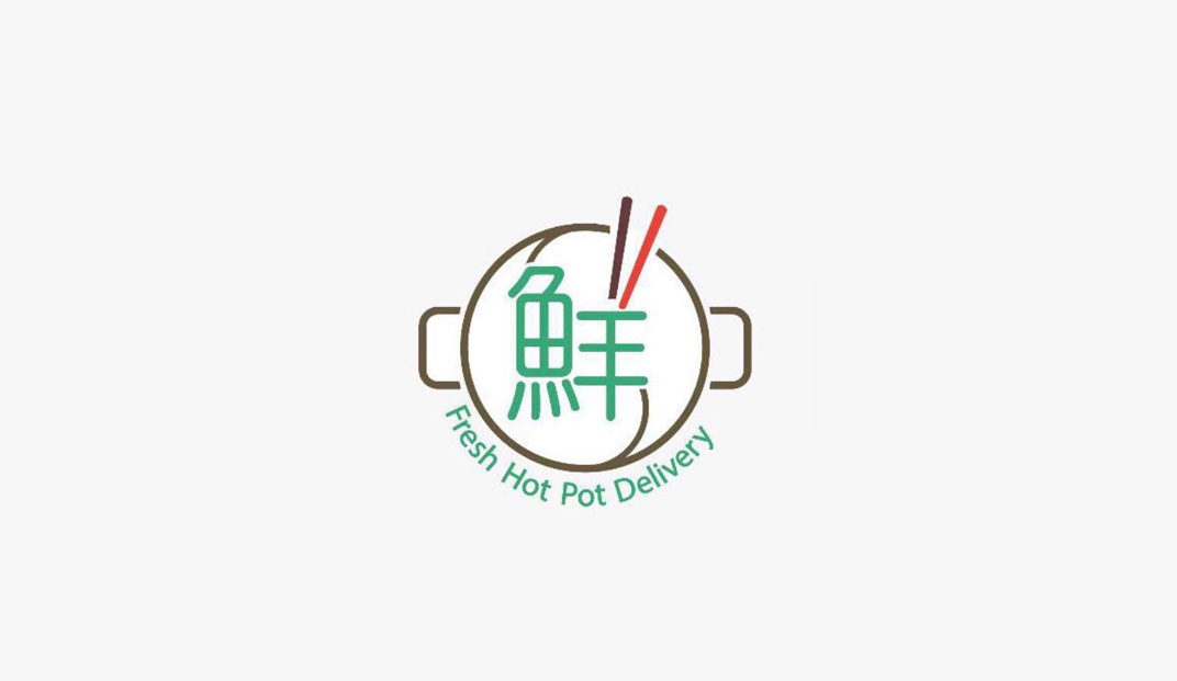 鲜美食餐厅logo设计