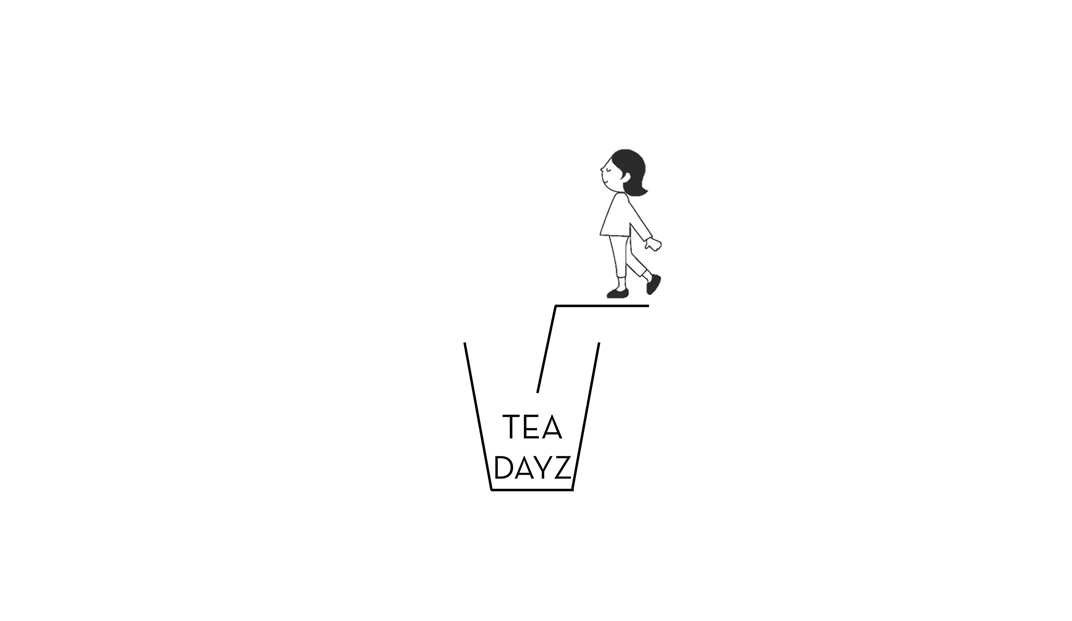 人物插画风格奶茶店logo设计