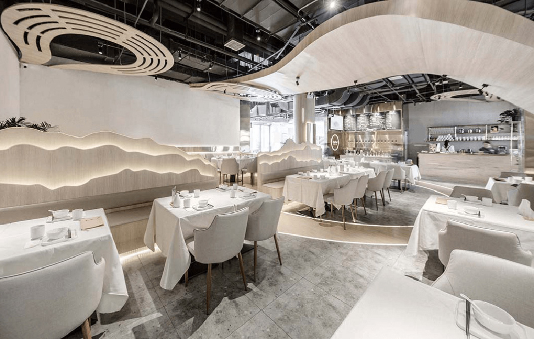 像水一样流动的餐饮空间 Designer by sovake 视觉餐饮 全球餐饮研究所 vi设计 空间设计 深圳 杭州 武汉 上海