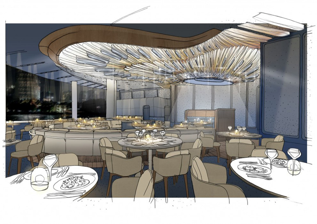 泰国 厨神 法国风格 胡桃木 黄铜 蓝色 logo设计  餐厅LOGO VI设计 空间设计