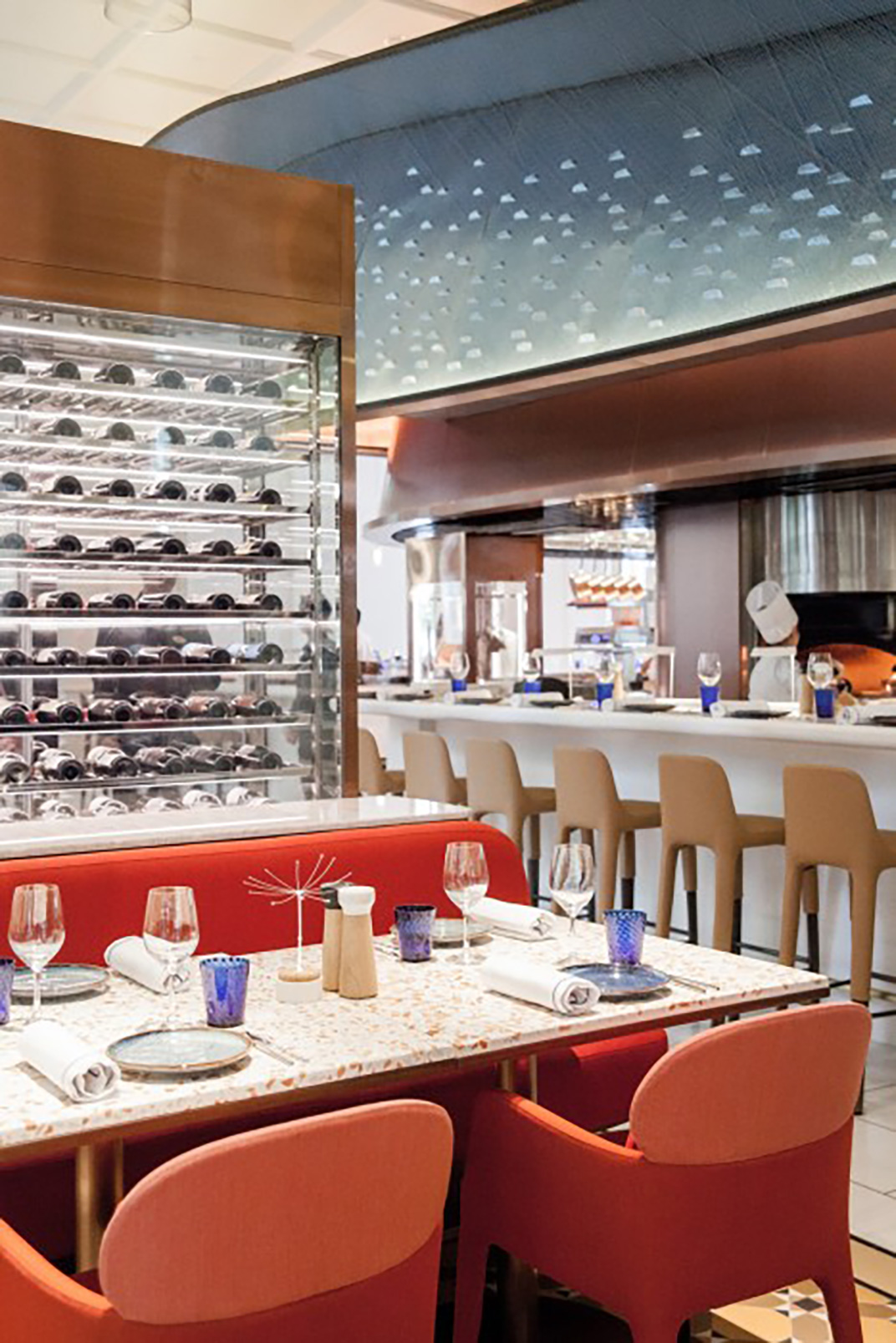 新加坡 酒店餐厅 蓝色雕塑 地中海餐厅 餐厅LOGO VI设计 空间设计