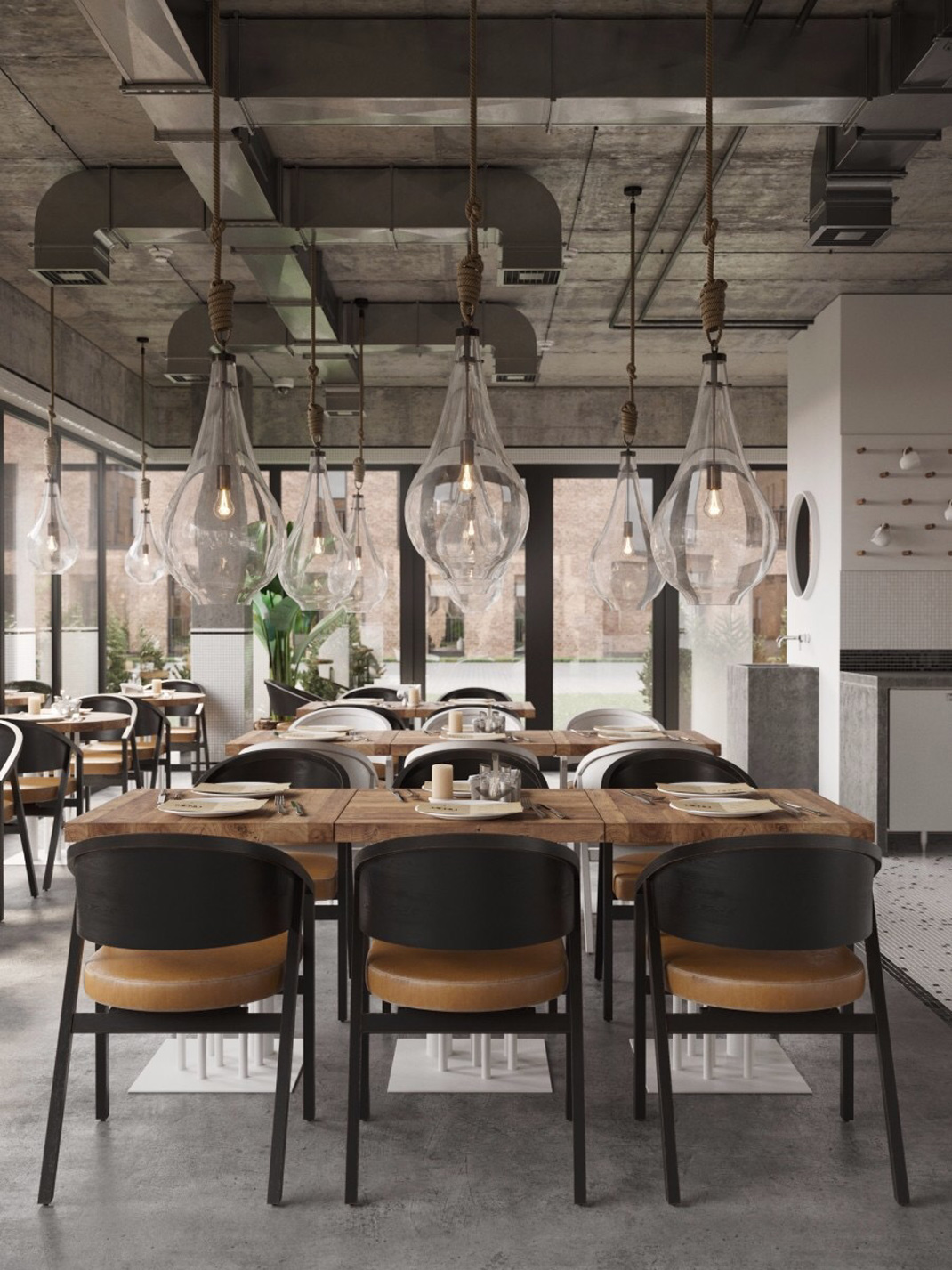 国外现代工业风餐厅 国外餐厅 工业风 餐饮空间 logo设计 VI设计 空间设计 视觉餐饮