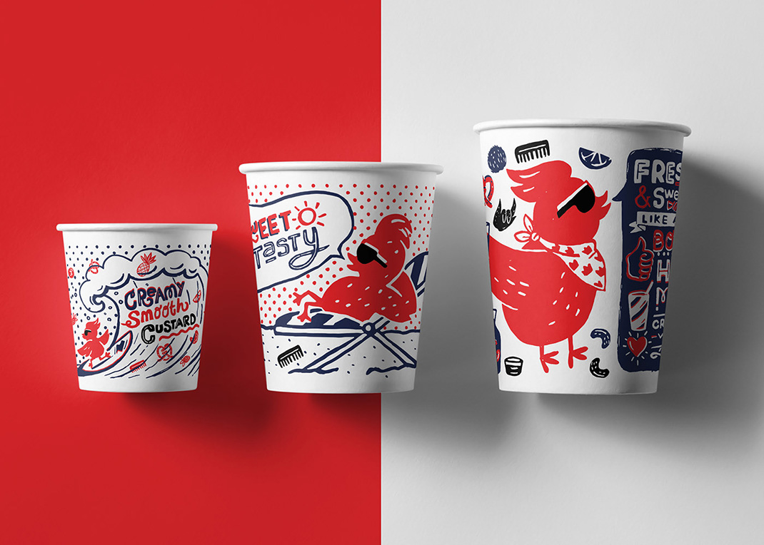 鸡插图餐厅vi设计 美国 快餐 插画 插图 鸡 vi设计 logo设计 vi设计 空间设计