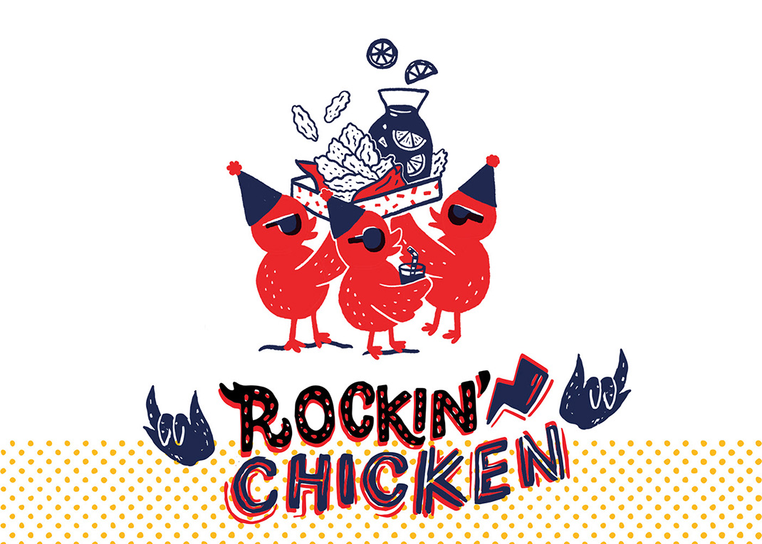 鸡插图餐厅vi设计 美国 快餐 插画 插图 鸡 vi设计 logo设计 vi设计 空间设计