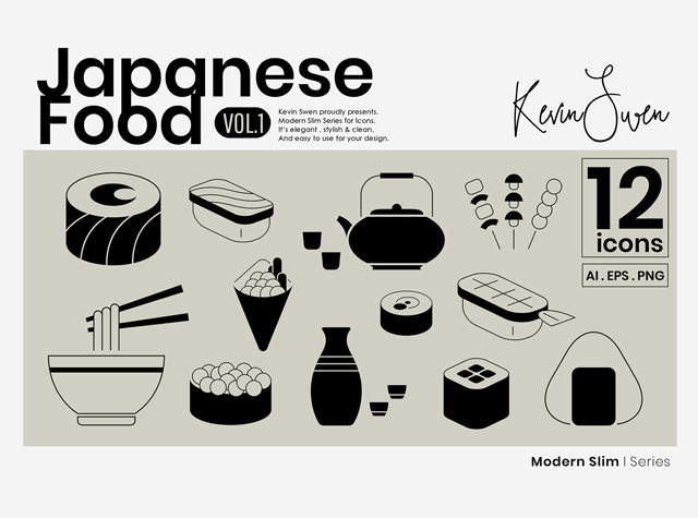 日本食品图标集设计 | Designer by Kevin Swen