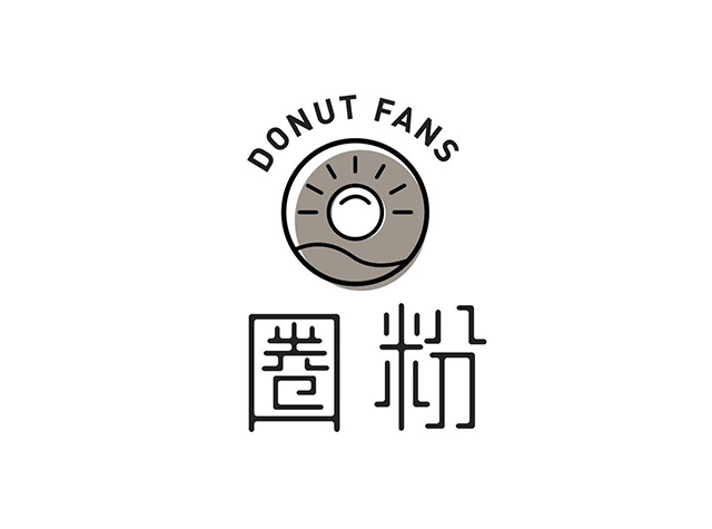 圈粉 DONUT FANS logo设计，台北