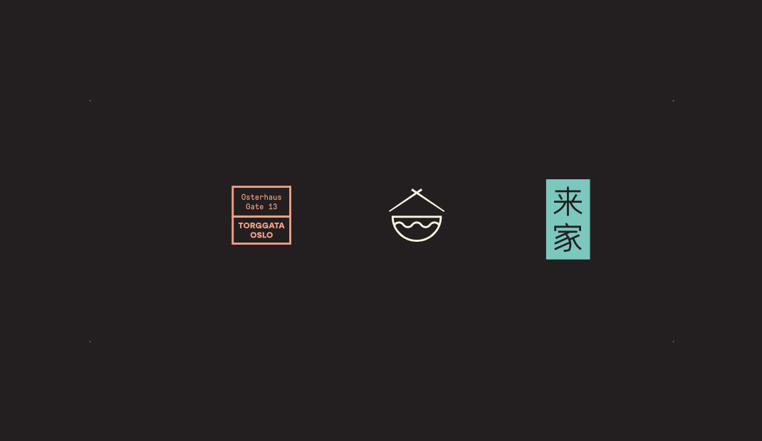 来家拉面馆餐厅 挪威 拉面馆 字体设计 logo设计 vi设计 空间设计
