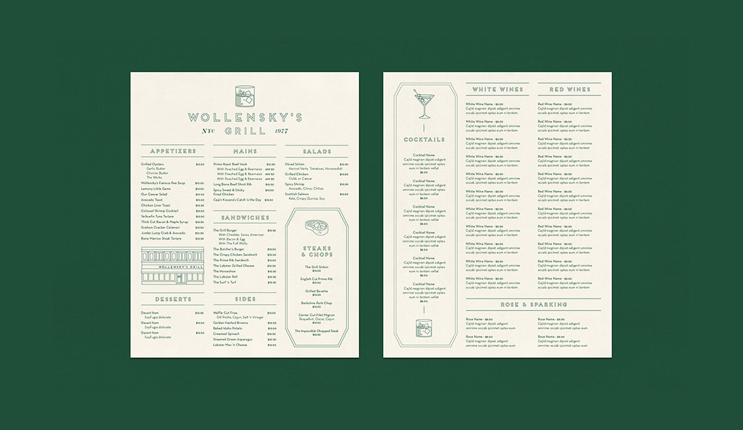 牛排馆品牌升级餐厅 美国 纽约 牛排馆 烤架 肉 插图 线稿 logo设计 vi设计 空间设计
