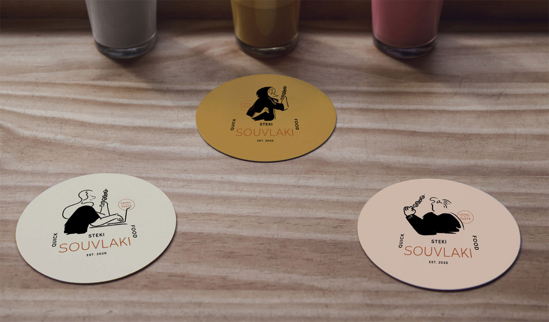 轻食Souvlaki 希腊 轻食 人物插图 插画设计 logo设计 vi设计 空间设计