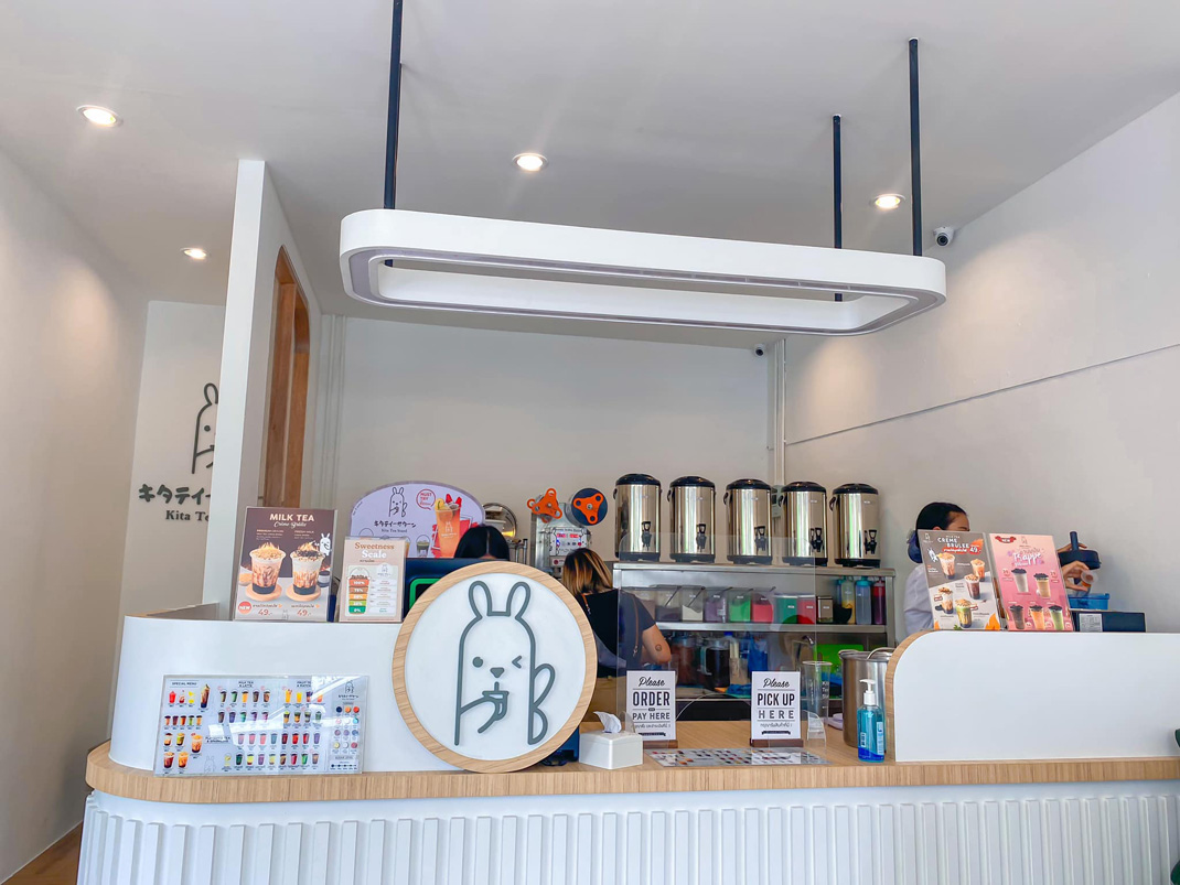 奶茶店Kita Tea Stand，泰国 logo设计 vi设计 空间设计