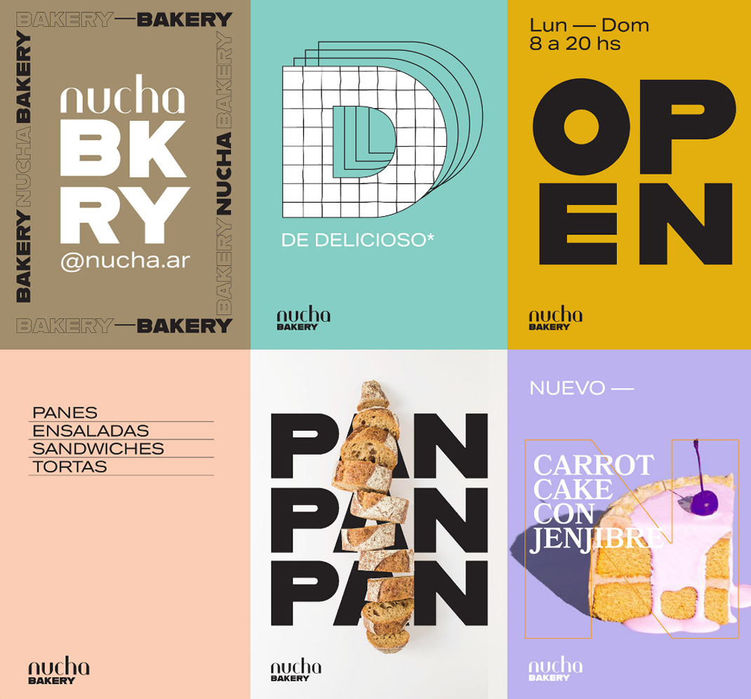 咖啡店Nucha Bakery 阿根廷 咖啡店 字体设计 海报设计 包装设计 logo设计 vi设计 空间设计