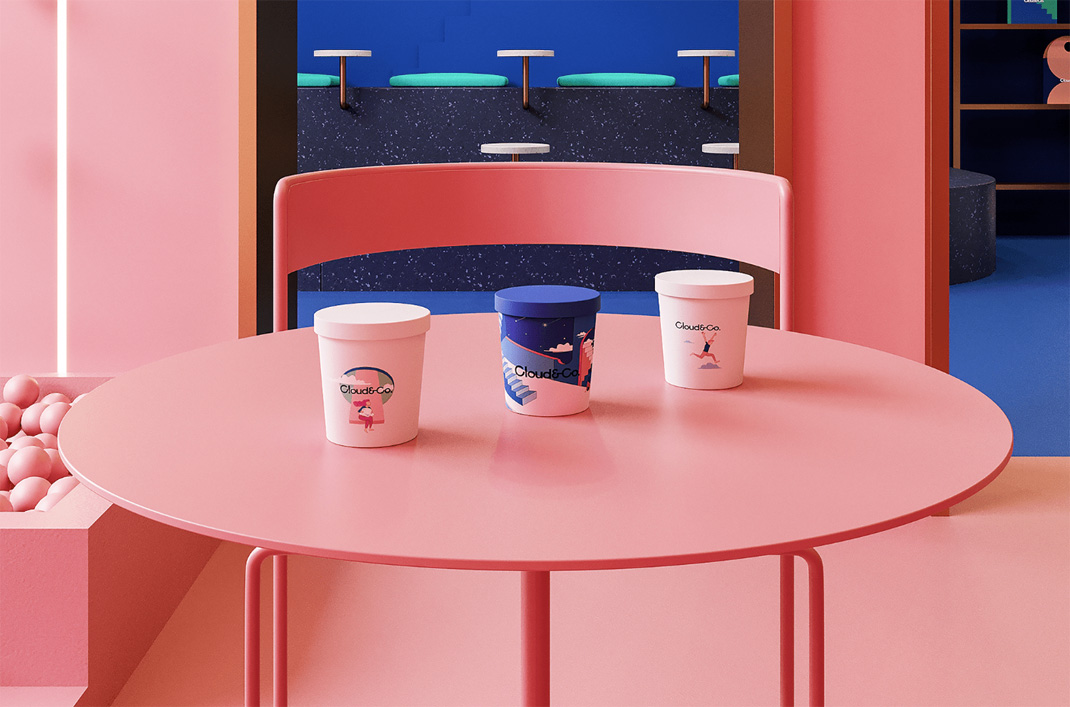 未来感冰淇淋店Futura  墨西哥 冰淇淋 网红店 logo设计 vi设计 空间设计