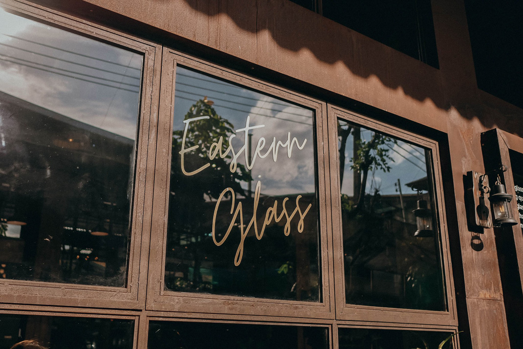 咖啡店EasternGlass 泰国 咖啡店 玻璃 腐蚀 固锈 logo设计 vi设计 空间设计