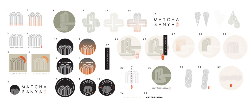 抹茶餐厅Matcha 三亚 抹茶 极简主义 符号 线条 瓶贴设计 logo设计 vi设计 空间设计