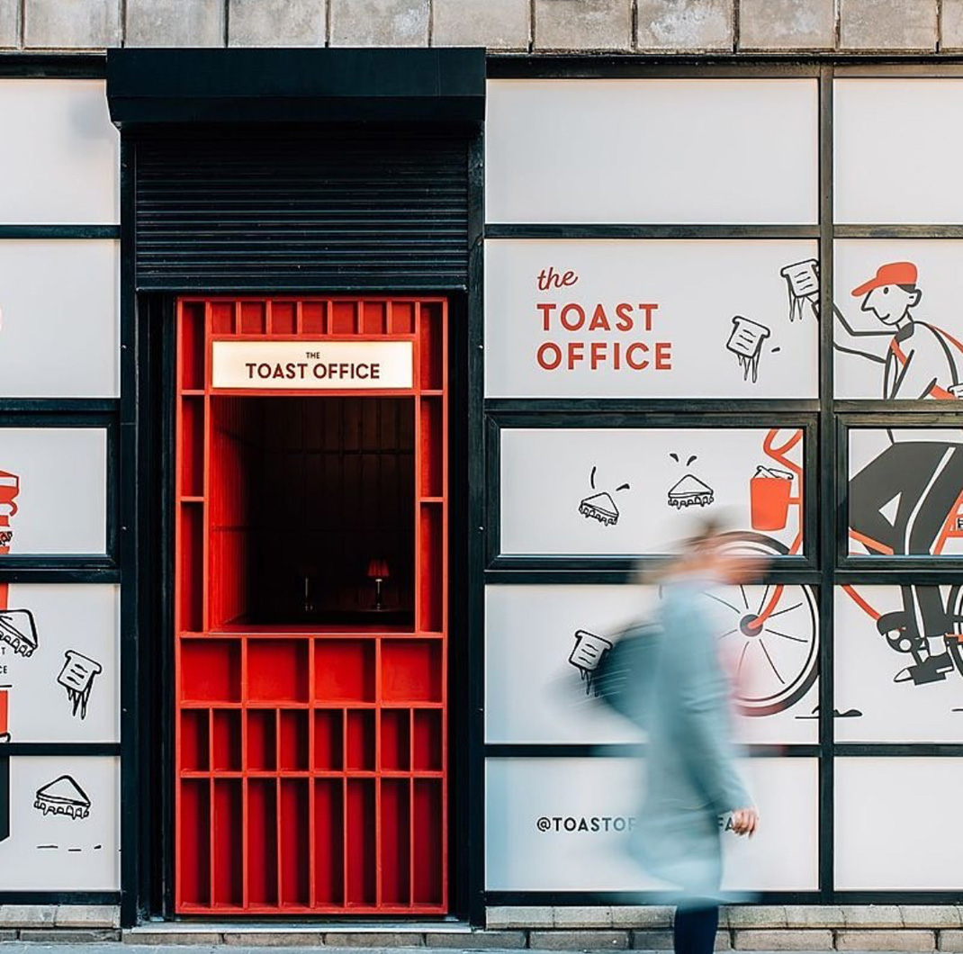 袖珍咖啡店TOAST OFFICE 英国 咖啡店 插画设计 袖珍店 logo设计 vi设计 空间设计
