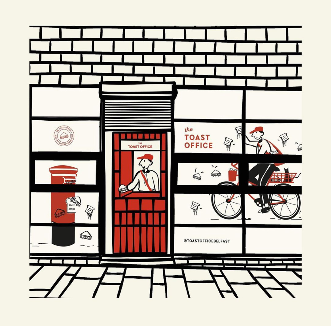 袖珍咖啡店TOAST OFFICE 英国 咖啡店 插画设计 袖珍店 logo设计 vi设计 空间设计