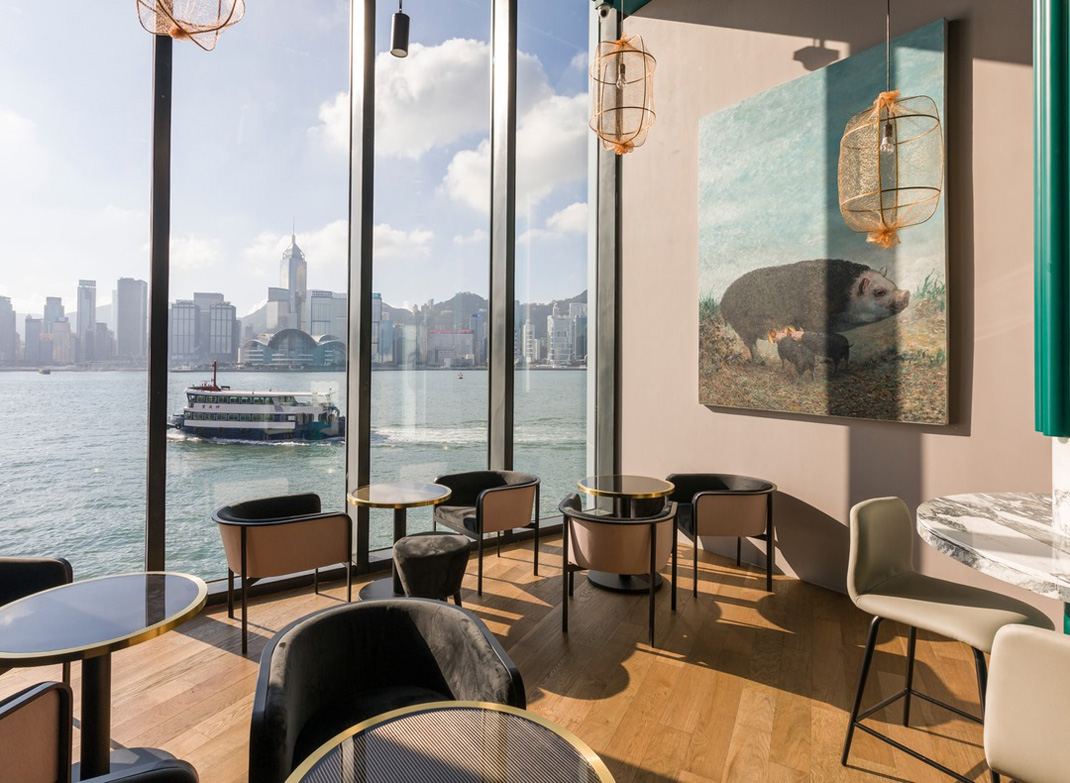澳大利亚餐厅Hue - Dining, Bar & Lounge 香港 澳大利亚 海景 金属 logo设计 vi设计 空间设计