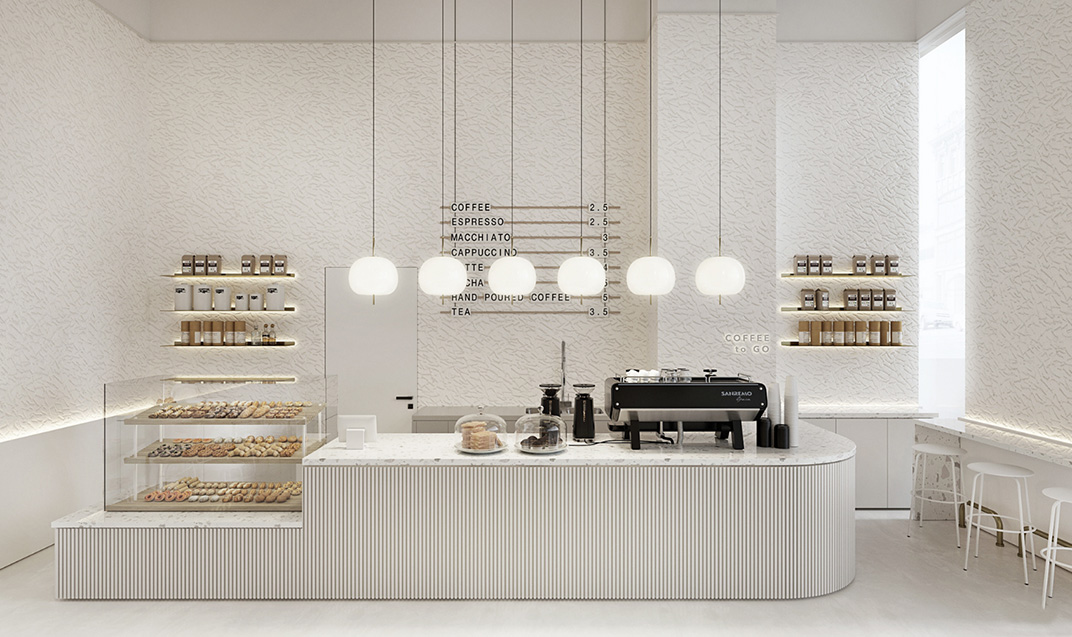 面包店BIKSOLT'S BAKERY 俄罗斯 面包店 极简主义 阵列空间 木头 不锈钢 logo设计 vi设计 空间设计