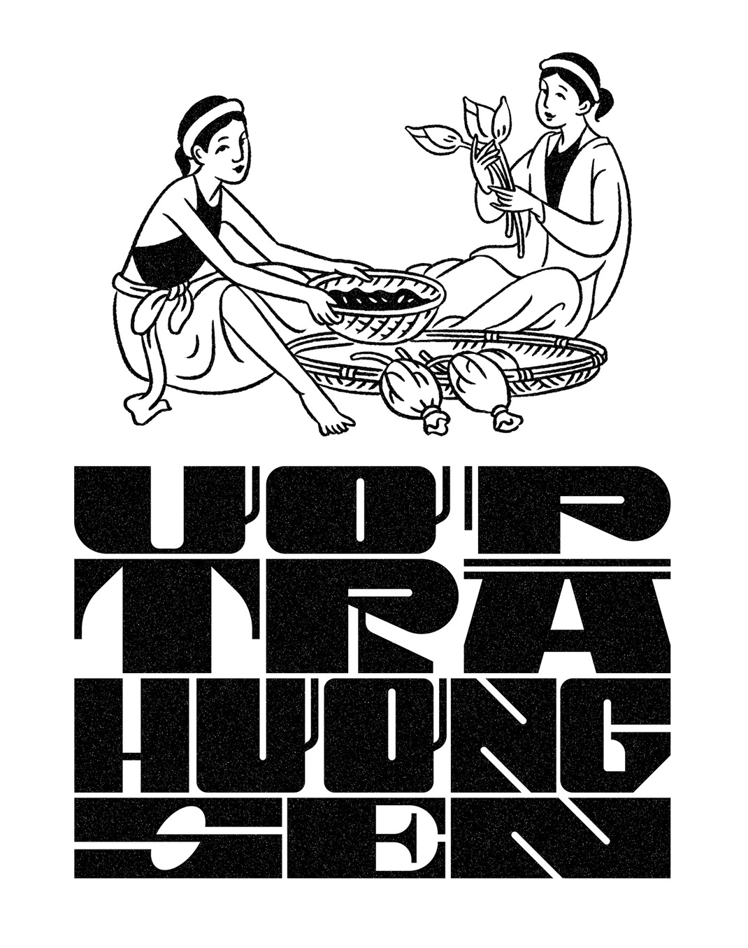 莲花茶Lotus Tea from Von Viet 越南 茶 包装设计 插画设计 传统 版画设计 logo设计 vi设计 空间设计