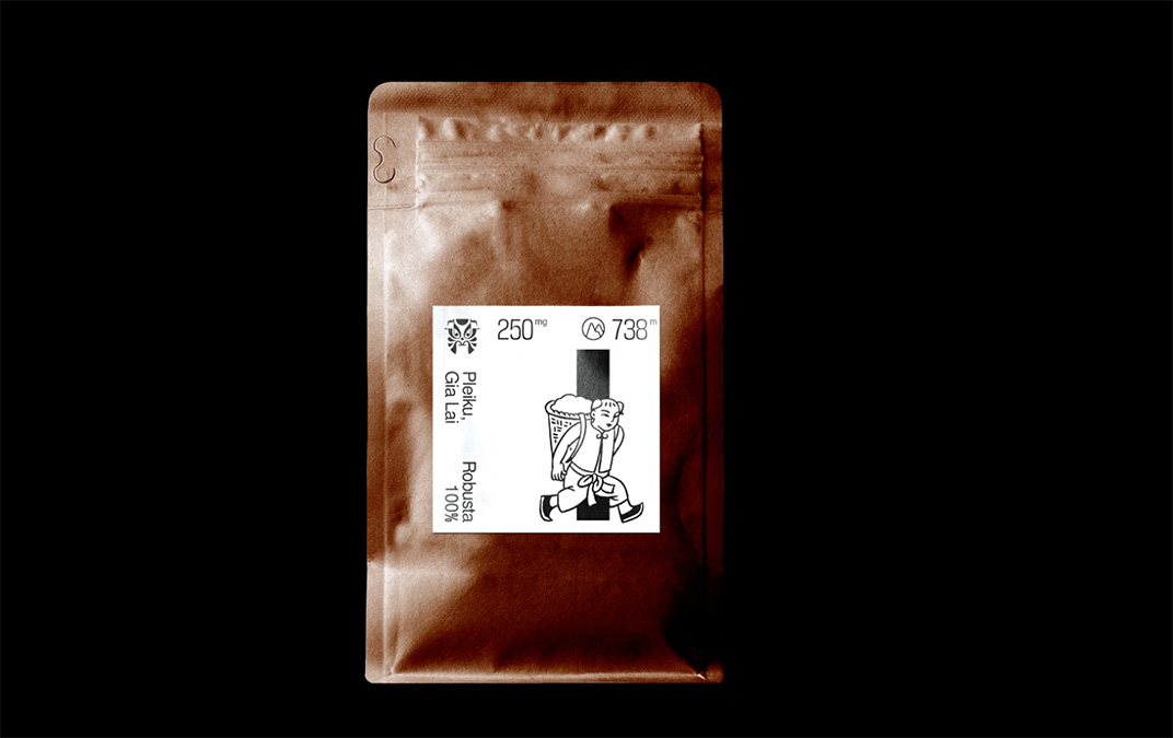 咖啡包装标签设计 越南 胡志明市 咖啡 包装设计 标签设计 插画设计 插图设计 logo设计 vi设计 空间设计