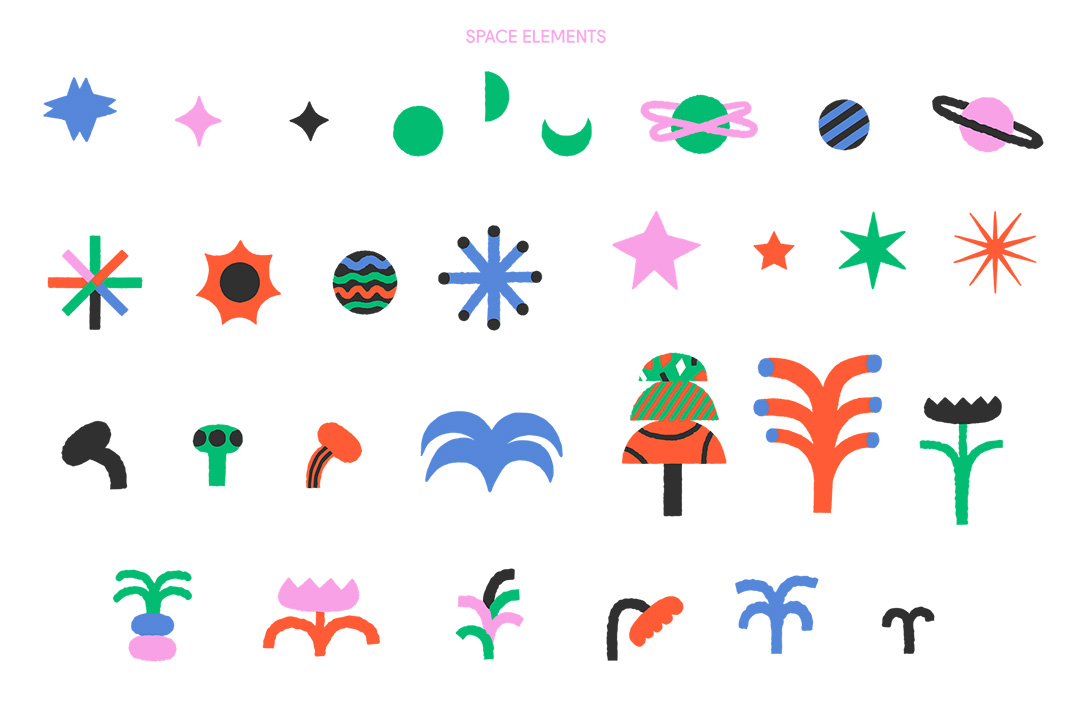 儿童概念品牌空间小星球 韩国 儿童 概念店 插画设计 导视设计 图形设计 logo设计 vi设计 空间设计