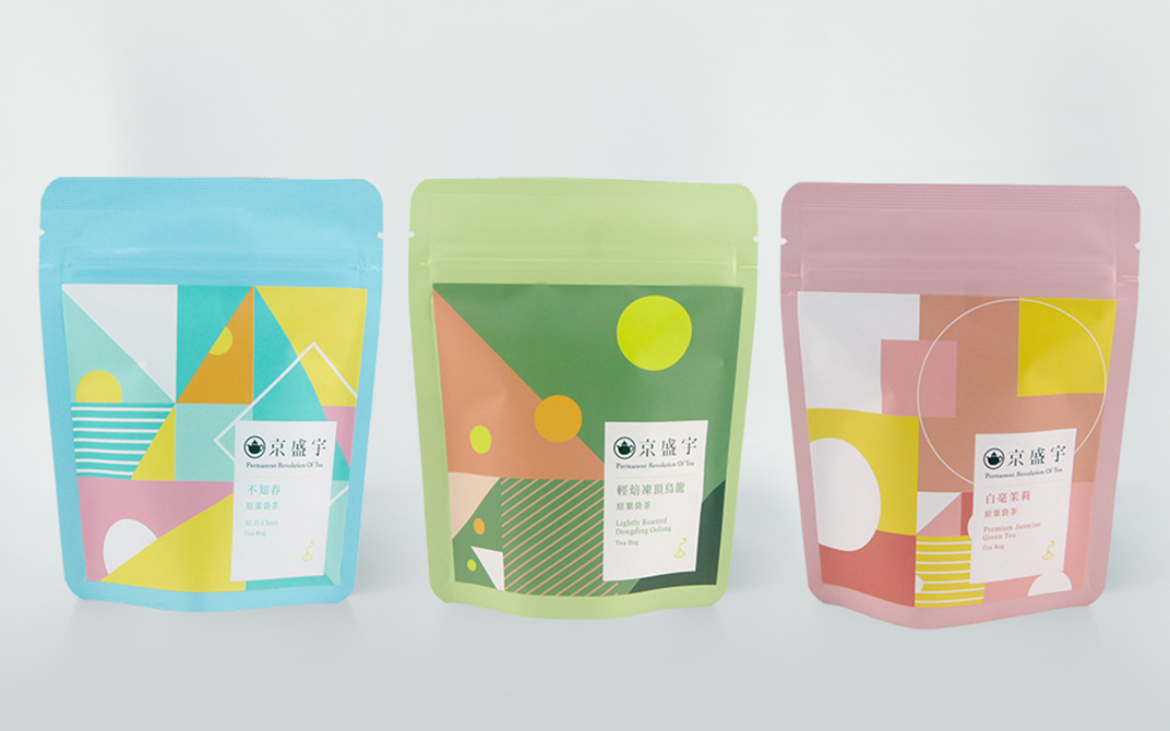 京盛宇原叶袋茶随行包 台湾 茶 包装设计 图形设计 色块设计 logo设计 vi设计 空间设计