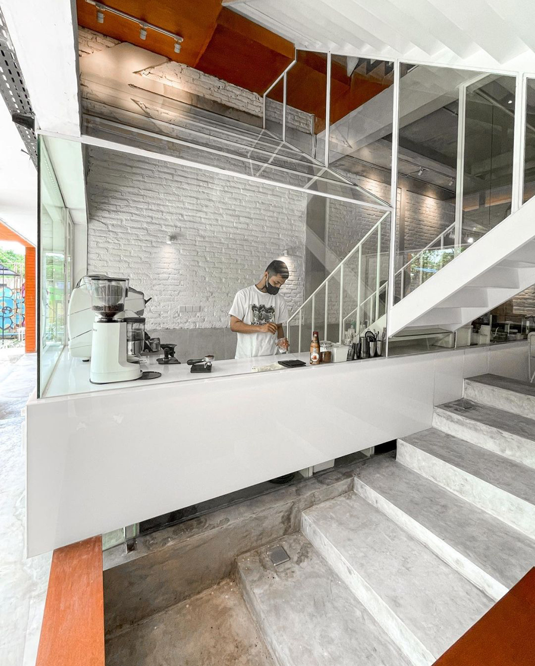 红砖咖啡店sobi coffee 咖啡店 café 红砖 白色 logo设计 vi设计 空间设计
