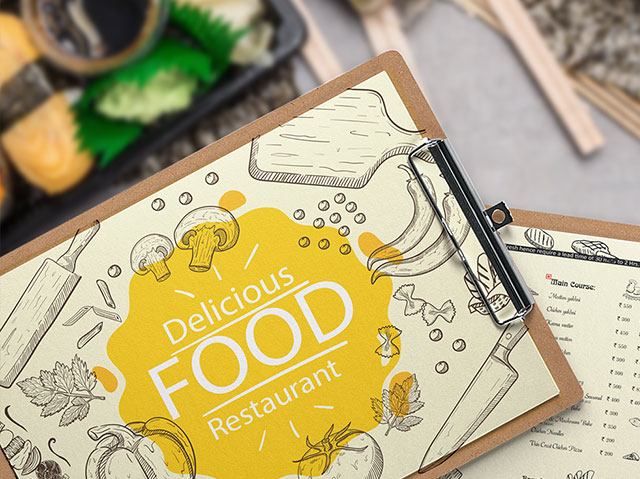 美味食品餐厅菜单卡设计