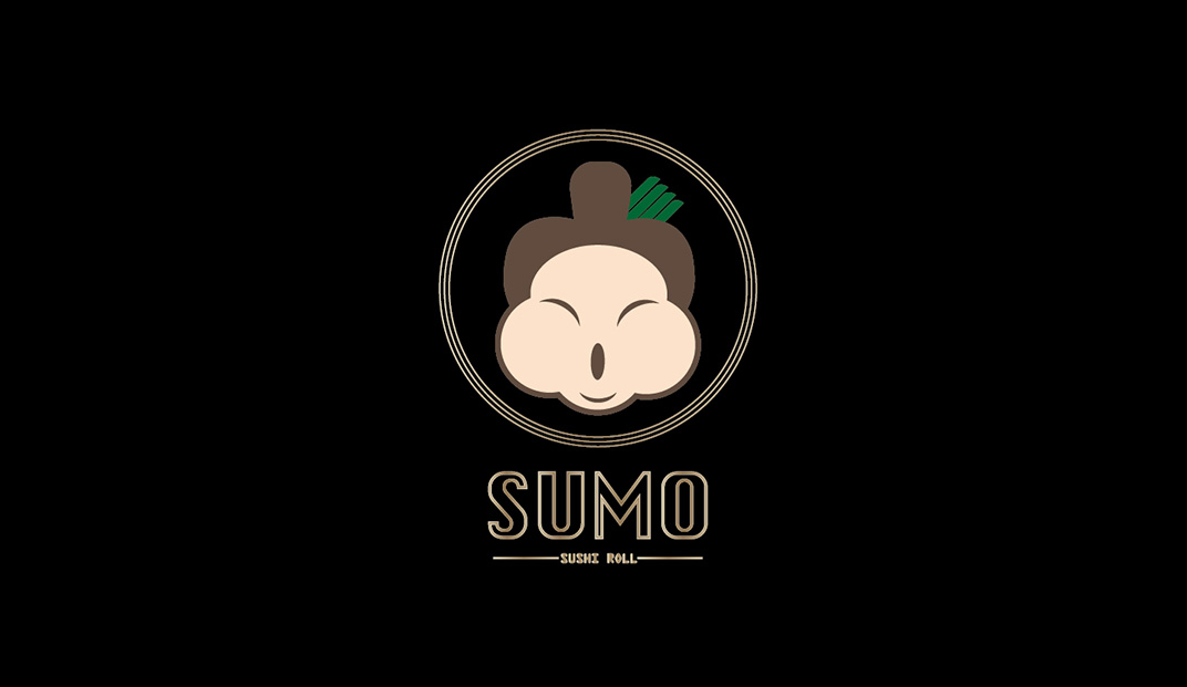 插画风格寿司店店Logo设计
