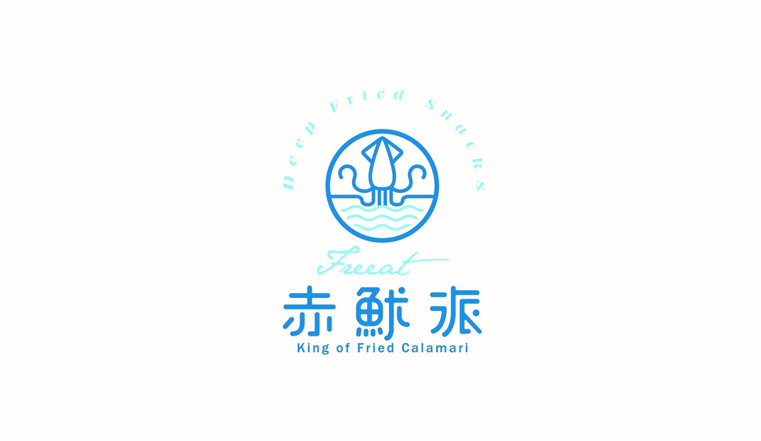 赤鱿派奶茶店Logo和店面设计