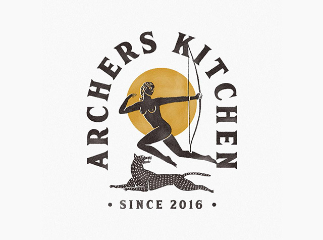 弓箭手插图餐厅Logo设计