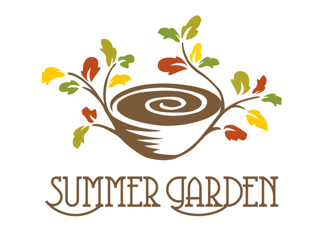 夏日花园饮品店logo设计