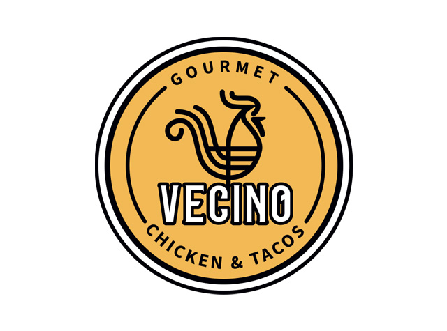 公鸡插画图形餐厅logo设计