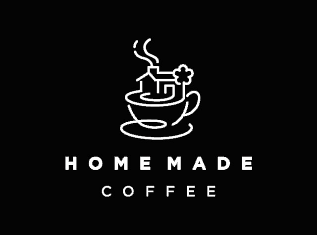 插画风格咖啡店logo设计