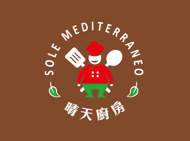 晴天厨房插画logo设计