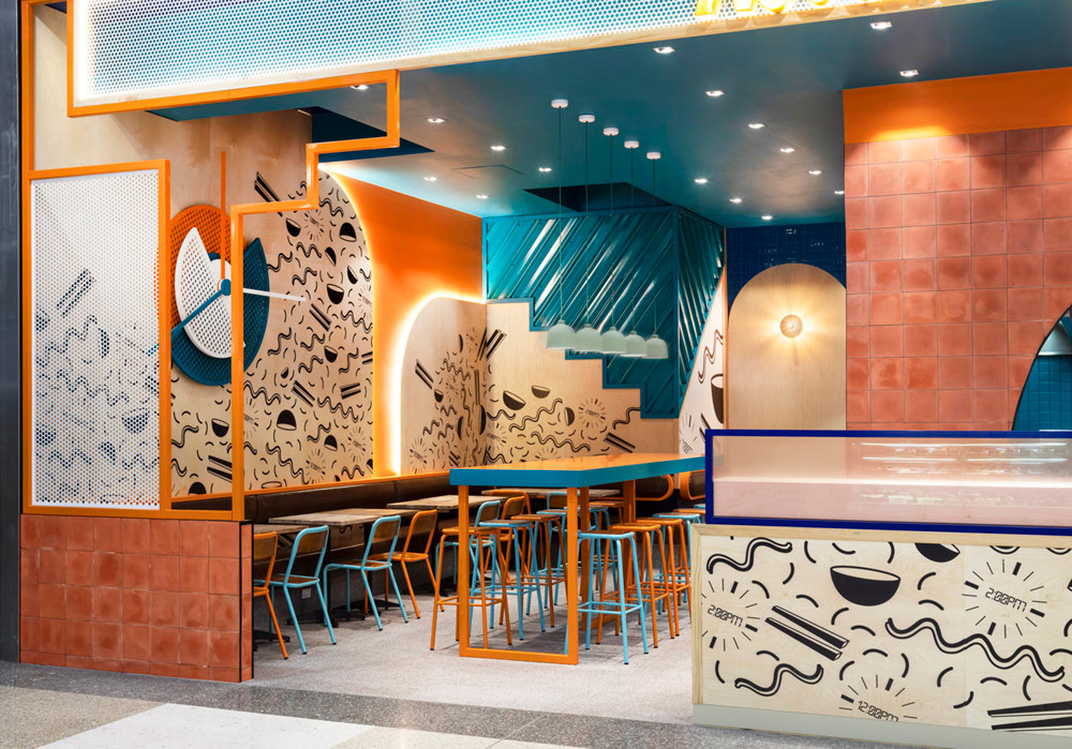 霓虹灯字 未来主义 配色 实验室 餐厅LOGO VI设计 空间设计