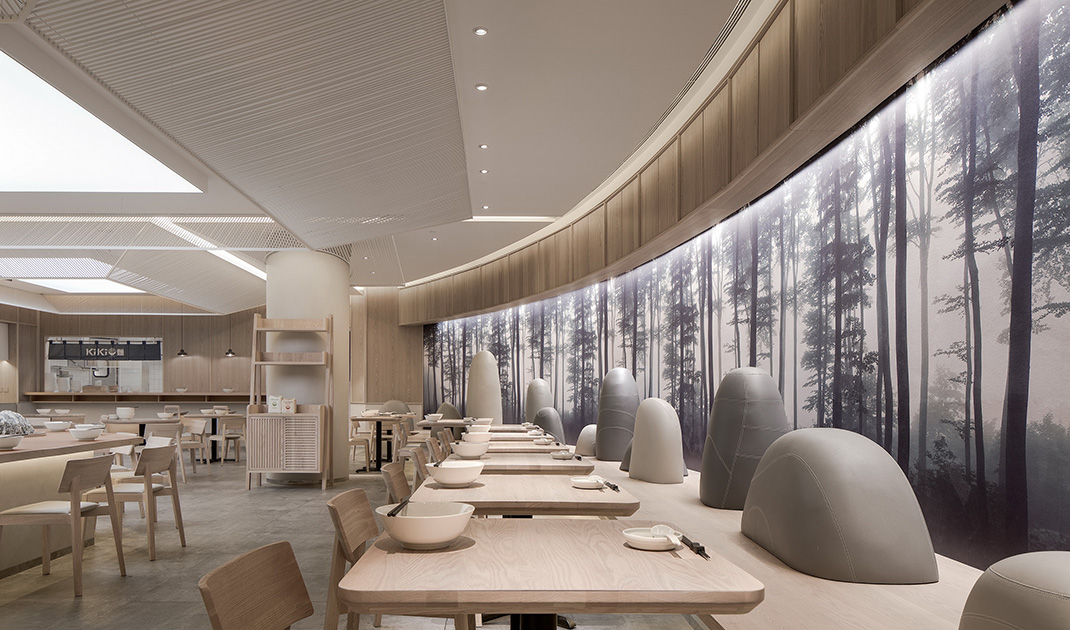 奇奇面馆 台湾 上海 面食 面馆 屋檐 庭院 壁画 餐厅LOGO VI设计 空间设计 视觉餐饮