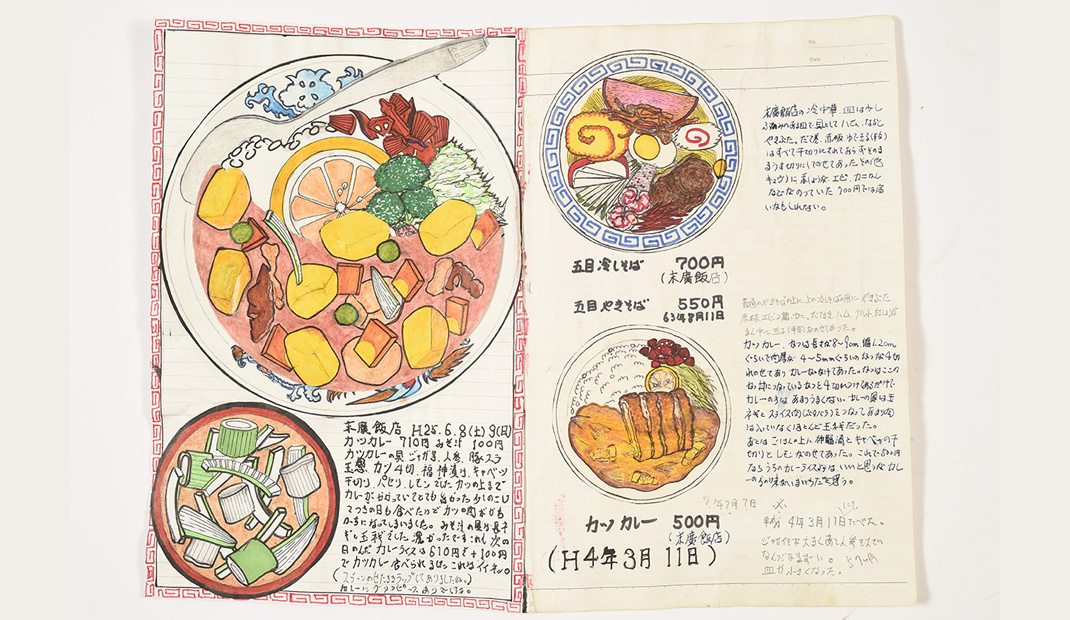 日本厨师用32年来所有膳食的美味插图填满笔记本